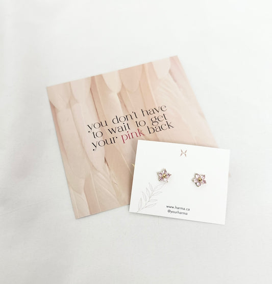 Little Bloom PINK Zirconia Stud Earrings